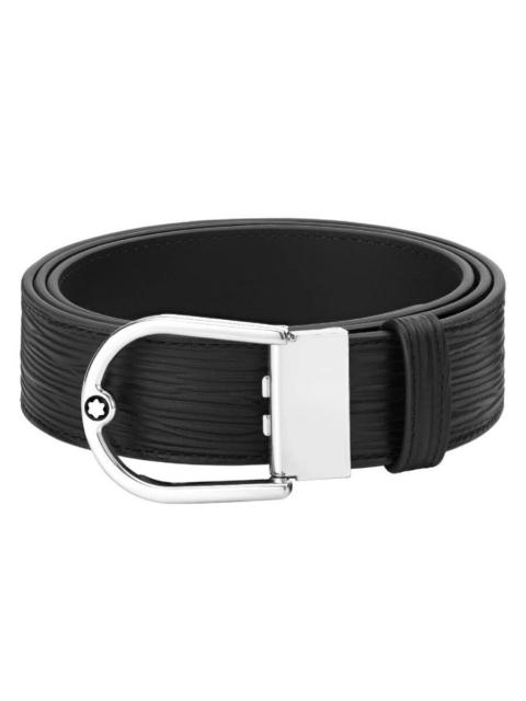 Montblanc Montblanc Horseshoe Buckle Printed 35 mm Reversible Leather Belt