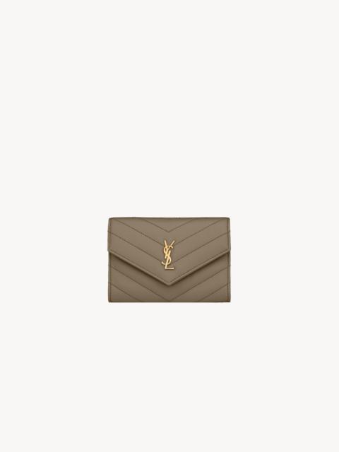 SAINT LAURENT CASSANDRE WALLET IN GRAIN DE POUDRE LEATHER