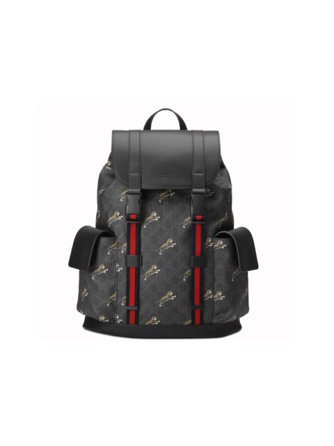 GUCCI Gucci Bestiary Backpack GG Supreme Tigers Black/Grey
