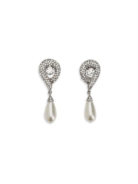 Alessandra Rich Alessandra Rich Crystal Earrings With Pearl Pendants