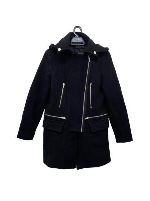 Other Designers ZARA WOMAN WOOL JACKET MULTI ZIPPER WITH HOODIES