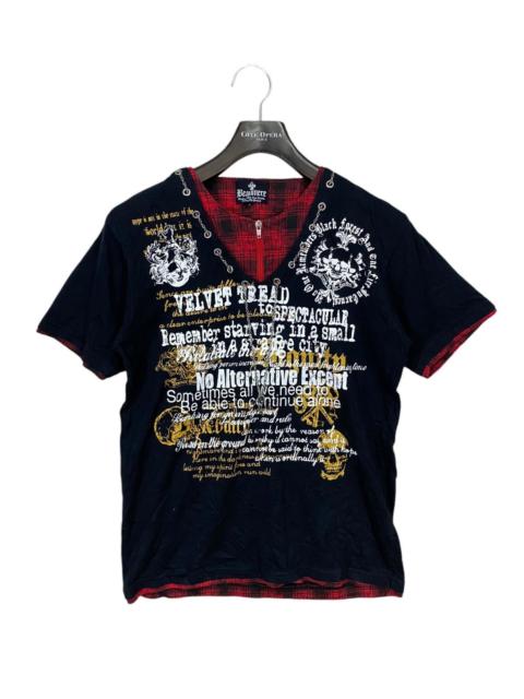 Other Designers If Six Was Nine - Beaumere double tshirt skull design with necklace very rare