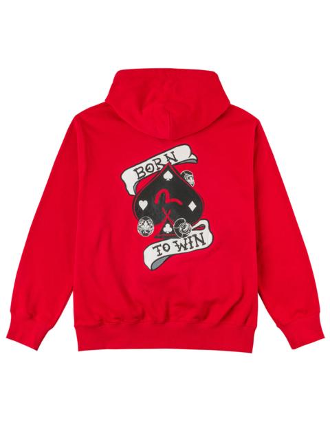 EVISU Poker Spade Embroidery Zip-up Hoodie - Red