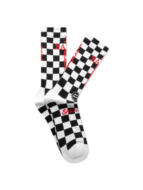 SAINT M×××××× SAINT SINNER SOCKS - BLACK/RED
