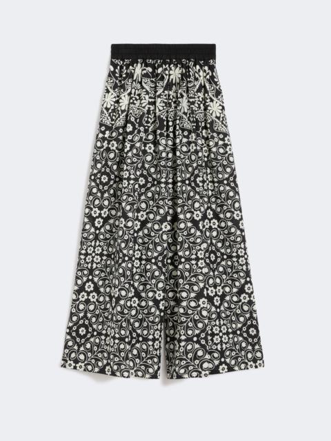 WEEKEND Max Mara Wide-leg printed cotton trousers - BLACK