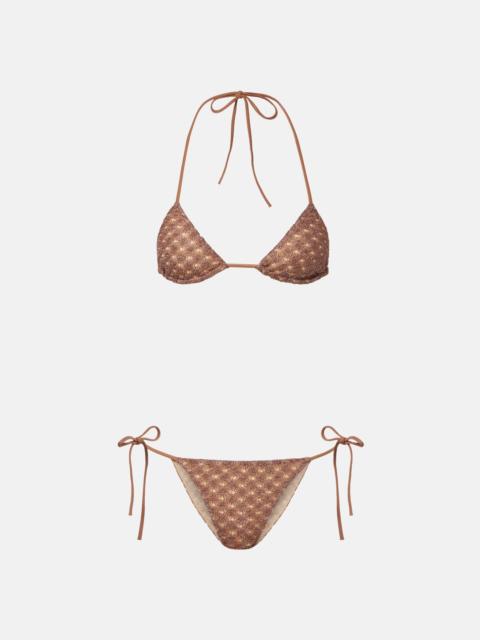 Missoni Open-knit lamé bikini