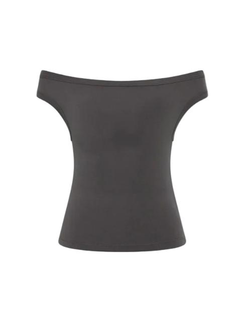 ST. AGNI Organic Cotton Off Shoulder Top in Soot