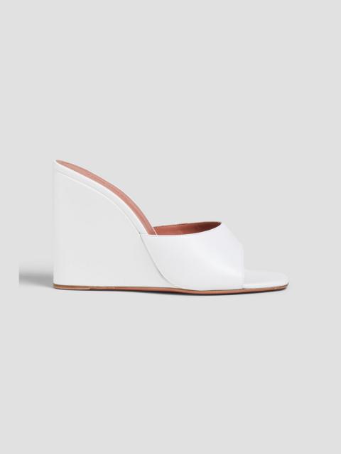 Amina Muaddi Lupita leather wedge mules