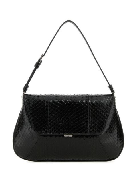 Amina Muaddi Amina Muaddi Woman Black Leather Ami Handbag