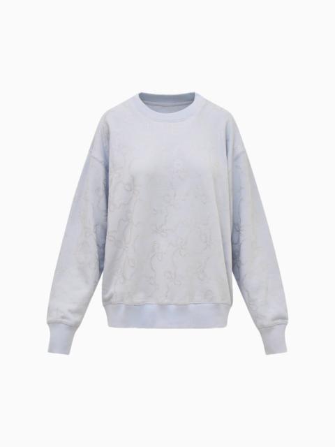 LoveShackFancy Karabeth Bow Embellished Fleece Pullover