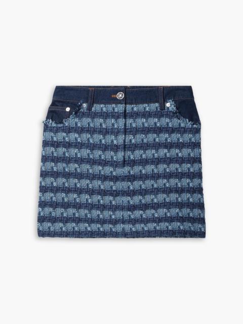 VERONICA BEARD Trufino cotton-blend tweed and denim mini skirt