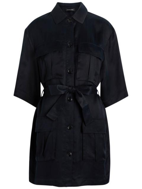 ANINE BING Anine Bing Geri Belted Woven Mini Shirt Dress