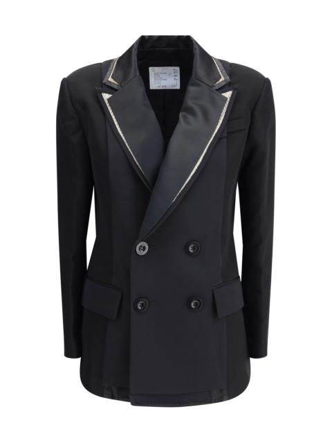 sacai Sacai Women Double-Breasted Blazer With Double Revers