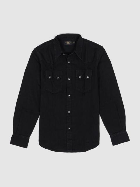 RRL by Ralph Lauren Double RL Long Sleeve Sawtooth Black Denim Western Shirt