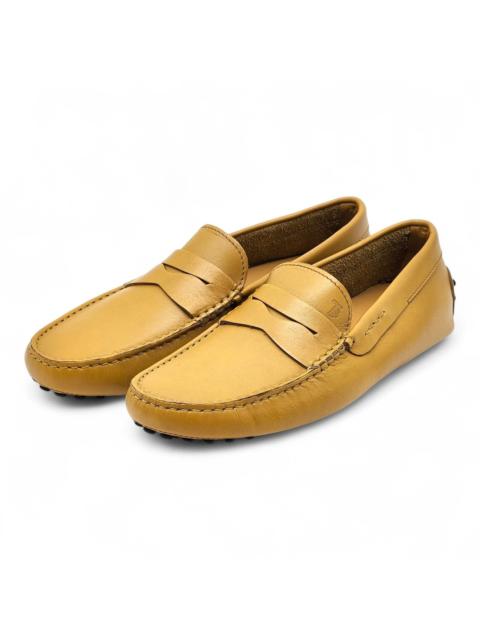 Tod's Gommino Penny Leather Driving Loafers Yellow UK 7 US 8.5 New