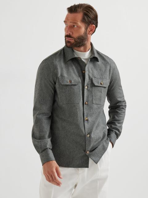 Brunello Cucinelli Virgin wool flannel overshirt with chest pockets