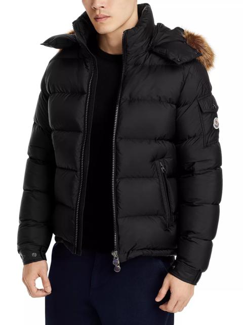 Moncler Mayaf Faux Fur Trim Hooded Down Puffer Jacket
