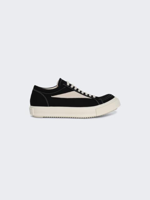Rick Owens DRKSHDW Temple Vintage Denim Sneakers Black And Milk
