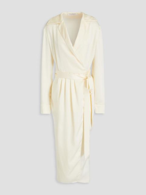 Other Designers Pleated satin wrap dress