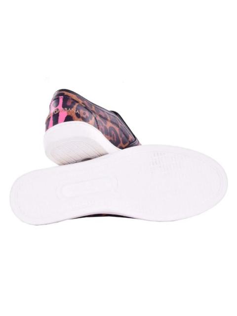 Dolce & Gabbana Leopard Slip-On Sneaker LONDON Brown Pink 39 US 9 UK 6 07293