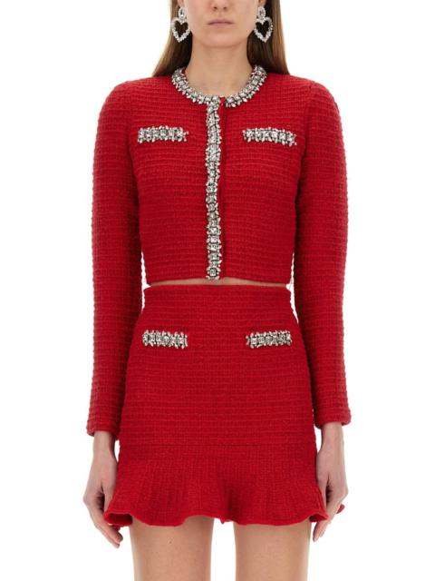 Self-Portrait Women Textured Knit Cardigan
