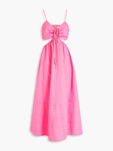 NICHOLAS Cutout cotton-poplin midi dress