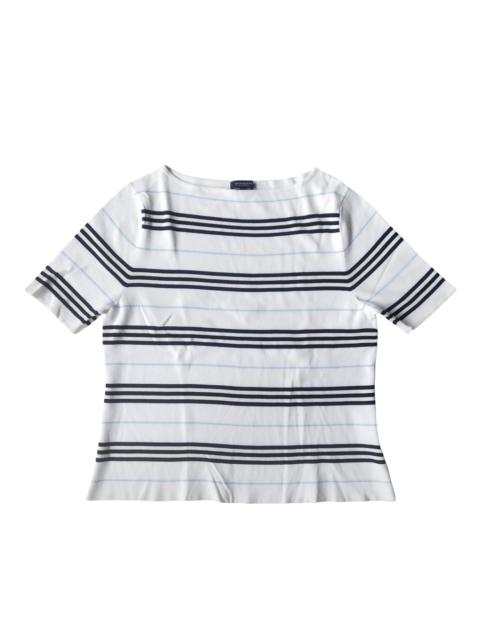 Burberry 2000s Burberry London Striped Knit Top Boat Neck