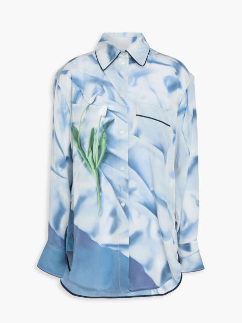 Victoria Beckham Printed silk-satin shirt