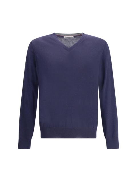 Brunello Cucinelli Brunello Cucinelli Ultrafine Virgin Wool Sweater Navy