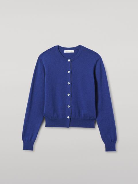 Johnstons of Elgin Iris Blue Classic Cashmere Cardigan