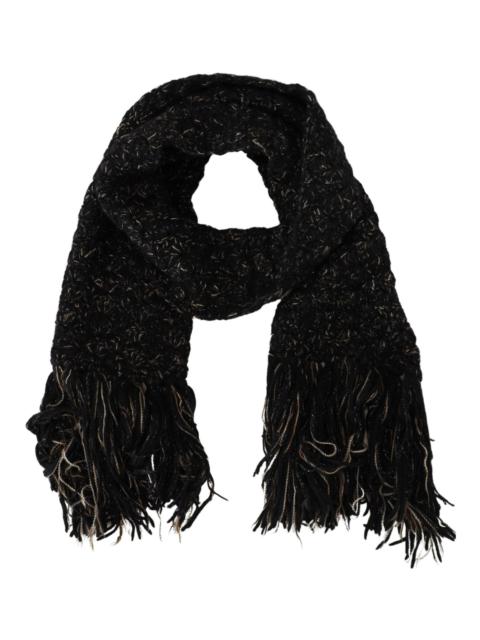 Dolce & Gabbana Dolce & Gabbana Knitted Fringe Scarf In Black