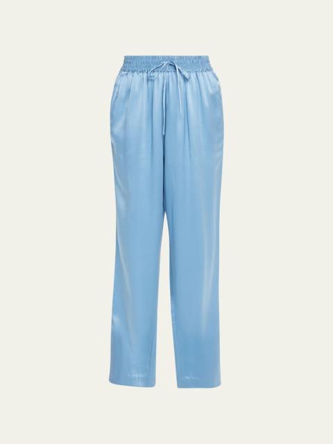 Loulou de Saison Drawstring Straight-Leg Silk Pants