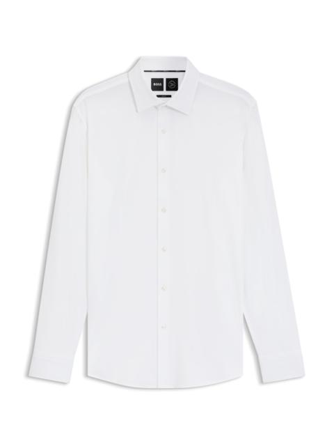 BOSS SLIM-FIT SHIRT IN PERFORMANCE-STRETCH STRUCTURED FABRIC