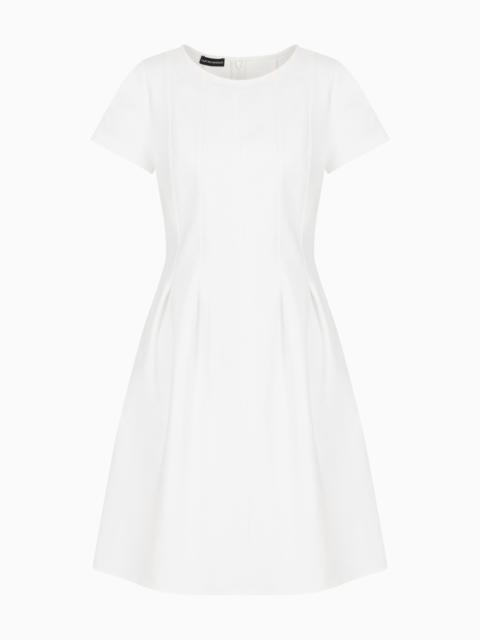 EMPORIO ARMANI COUTURE COTTON BLEND DRESS WITH PLEATS