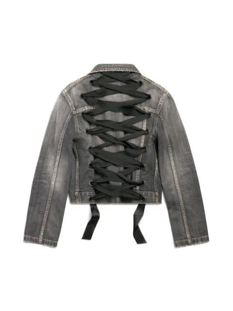BALENCIAGA Women's Lace-up Jacket in Dark Grey