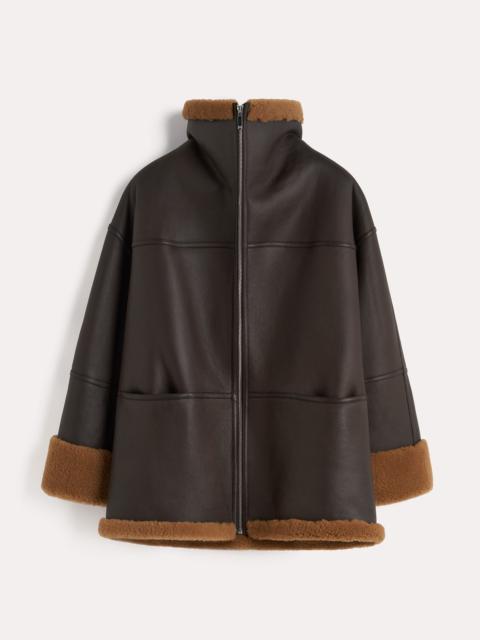 Totême Signature shearling jacket chocolate