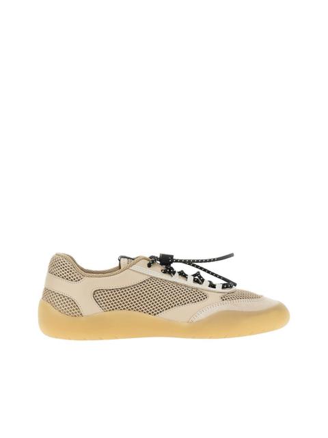 Prada Prada Speedrock Mesh and Leather Sneakers Beige