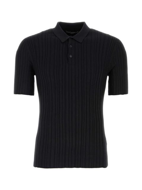 Black Silk Blend Polo Shirt