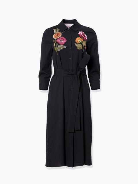 CAROLINA HERRERA Embroidered Shirt Dress with Belt