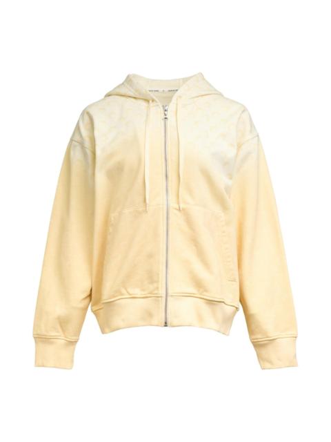 Marine Serre Faded Moon Fleece Zipped Hoodie