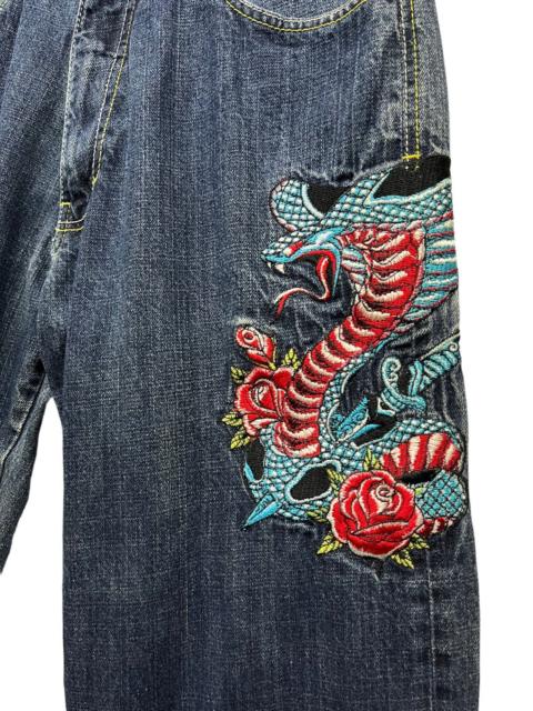 Other Designers Avirex - 🔥Embroidery Tattoo Design Cobra Sword Roses Baggy Fit Denim