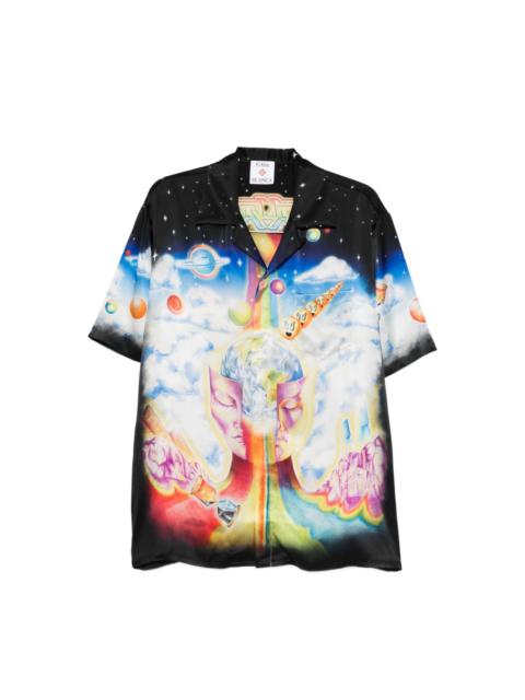 CASABLANCA THE ESSENTIAL EXPERIENCE CUBAN-COLLAR GRAPHIC SHIRT