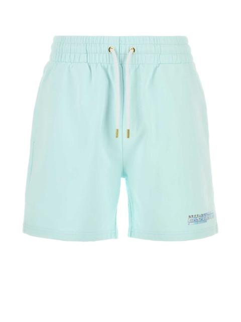 CASABLANCA Casablanca Men Pastel Light Blue Cotton Bermuda Shorts