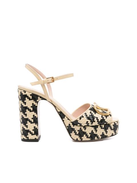 Valentino 115mm houndstooth platform heeled sandals