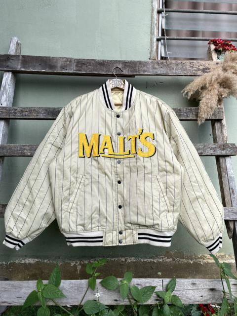 Other Designers Vintage - Vintage Malts Reversible Varsity Jacket Spell out Big Logo