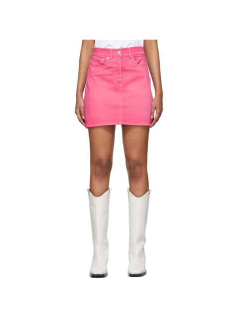 MSGM Pink Contrast Logo Miniskirt