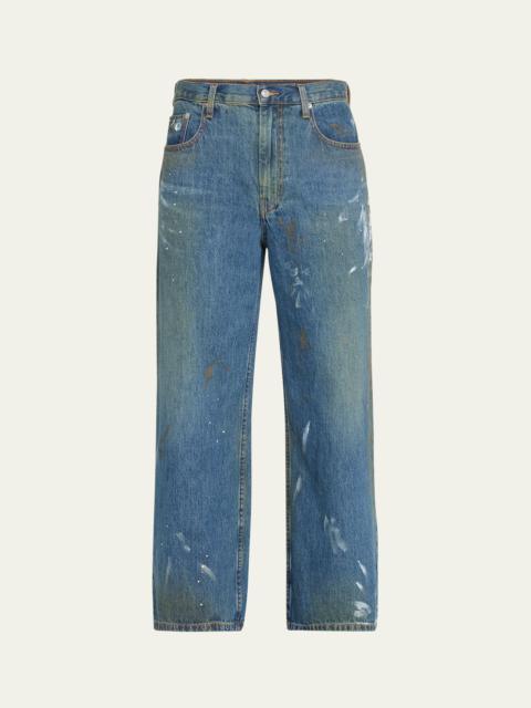 Men's Adjustable Paint-Splatter Jeans