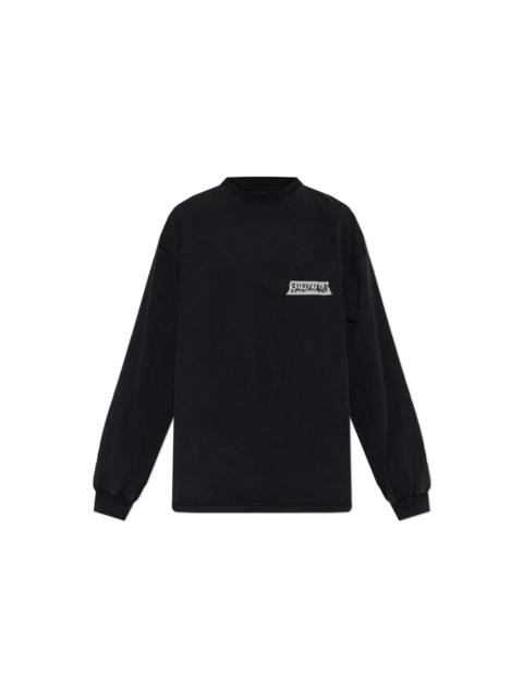 BALENCIAGA BALENCIAGA Black Cotton Long-Sleeve Oversized T-shirt New An