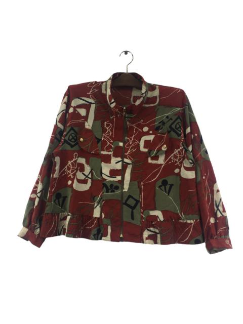 Other Designers Vintage - Vtg 90’ GOLD CAT JAPAN Pop Art Abstract Painting Jacket