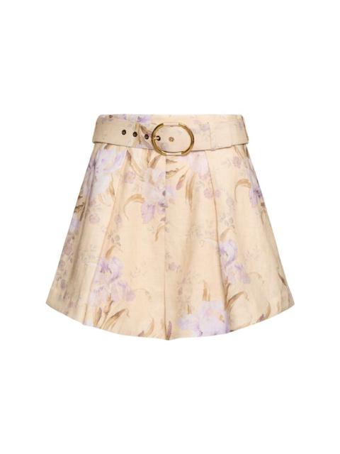 Eden pleated linen shorts